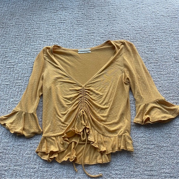 Urban Outfitters yellow polka dot top - Picture 2 of 4